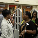 Patrons entering the reception