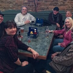 (clockwise from lower left) Marta Barron, Ric Barron (RIP), Chris Luttjohann (RIP), Randy Wills, Lyn Laws, Roxanne DeGraw, and Michael Laws