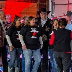 and the fans converge on the stage!